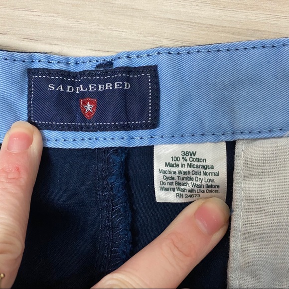 Saddlebred Navy Flat Front 9” Shorts NWT - Picture 2 of 4